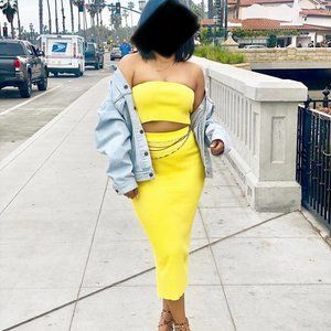Naked Wardrobe Yellow Skirt Set